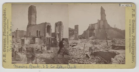 Ansichten der Marine Bank nach dem Chicagoer Feuer